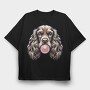 Cocker Spaniel Chewing Gum, Tricou Oversize Barbati (Unisex)