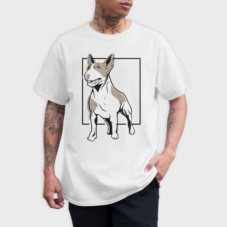 Bull Terrier Linear, Tricou Barbati (Unisex)