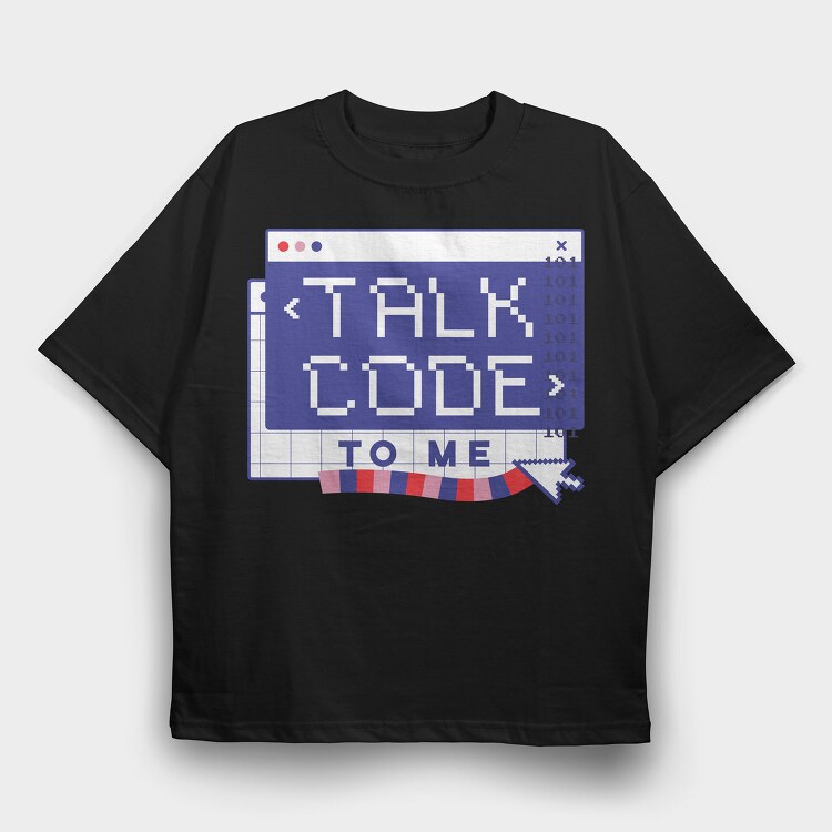 Coding Talk Code To Me Mug, Tricou Oversize Barbati (Unisex)