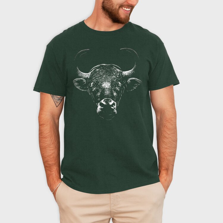 Bull Wild Monochrome, Tricou Barbati (Unisex)