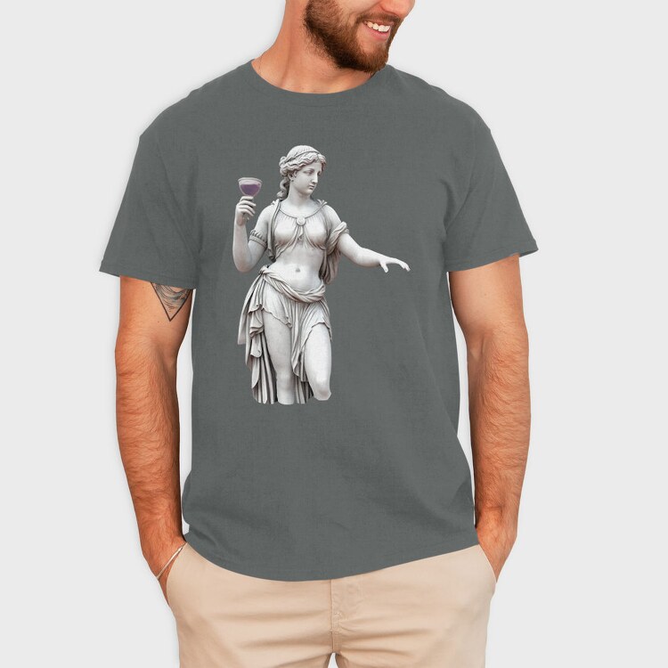 Female Statue Wine Woman, Tricou Barbati (Unisex)