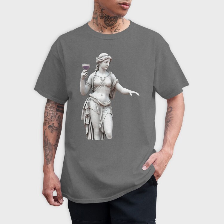 Female Statue Wine Woman, Tricou Barbati (Unisex)