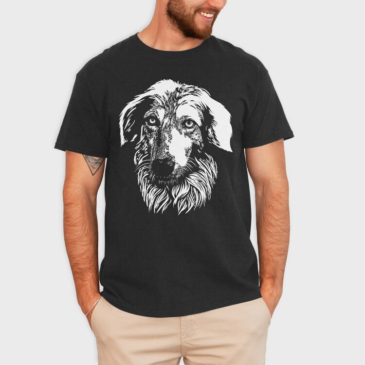 Majestic Dog Portrait Borzoi, Tricou Barbati (Unisex)