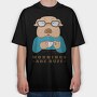 Bulldog Coffee Morning Mornings Are Ruff Nc, Tricou Oversize Barbati (Unisex)