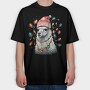 Festive Llama Christmas, Tricou Oversize Barbati (Unisex)