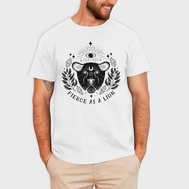 Fierce As A Lion Witch, Tricou Barbati (Unisex)