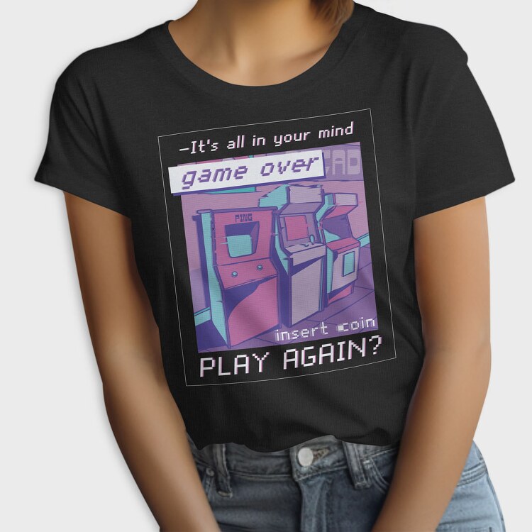 Vaporwave Arcade Quote, Tricou Femei