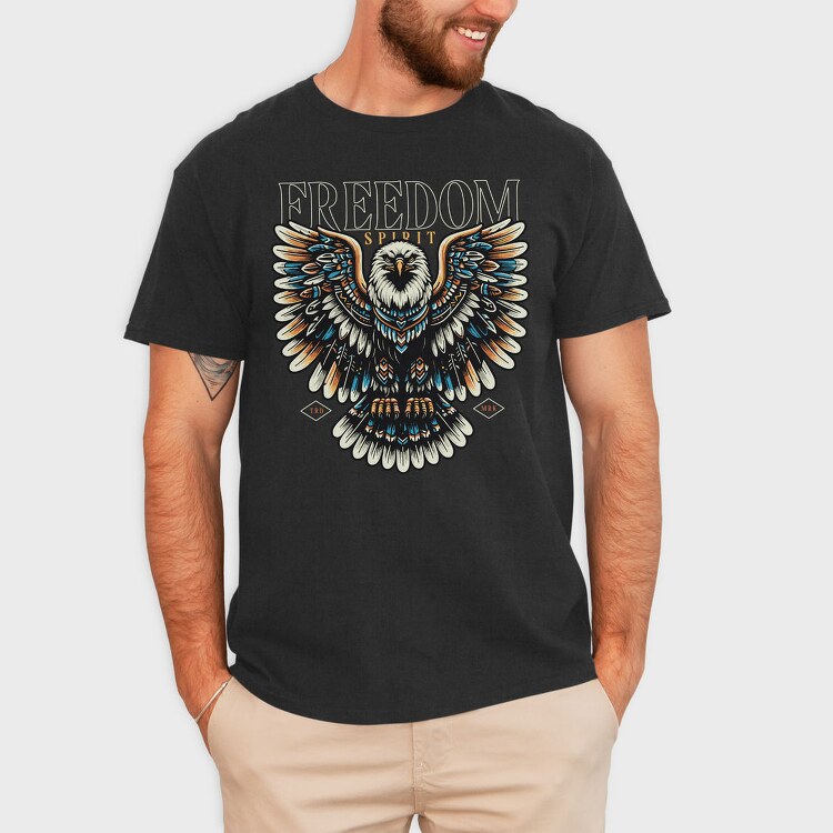Majestic Eagle Native Freedom, Tricou Barbati (Unisex)