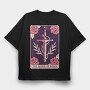 Sword And Roses Mystical Tarot Card The Sword Of Roses 11, Tricou Oversize Barbati (Unisex)