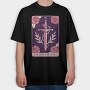 Sword And Roses Mystical Tarot Card The Sword Of Roses 11, Tricou Oversize Barbati (Unisex)