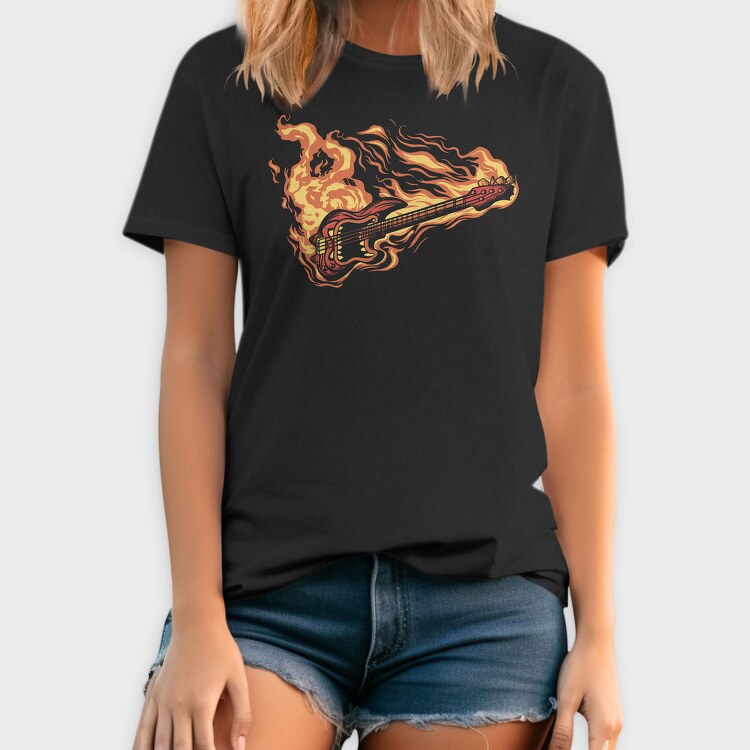 Fire Bass Guitar Devil, Tricou Barbati (Unisex)