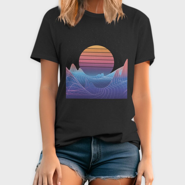 Synthwave Sunset, Tricou Barbati (Unisex)