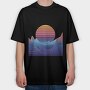 Synthwave Sunset, Tricou Oversize Barbati (Unisex)