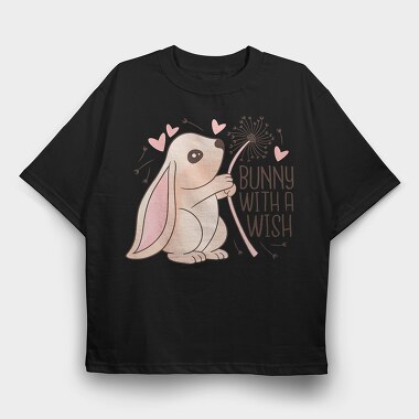 Bunny Making A Wish, Tricou Oversize Barbati (Unisex)