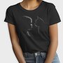 Girl And A Cat Silhouette, Tricou Femei