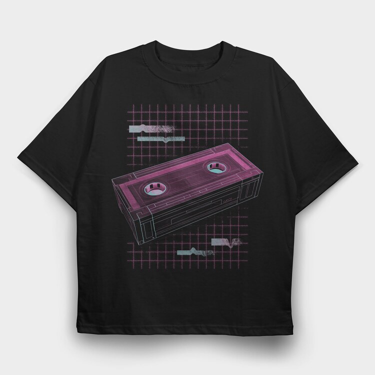 Vaporwave Vhs, Tricou Oversize Barbati (Unisex)