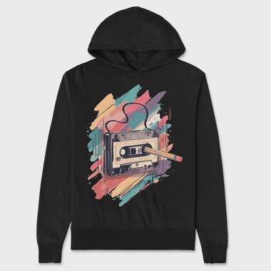 Colorful Cassette Pencil Retro, Hanorac Oversize Barbati (Unisex)