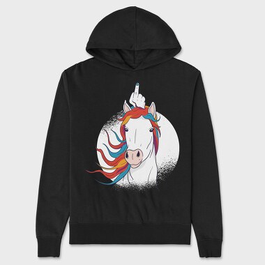 Unicorn Middle Finger Horn, Hanorac Oversize Barbati (Unisex)