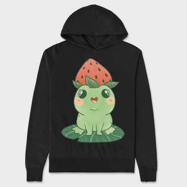 Frog Cute Strawberry, Hanorac Oversize Barbati (Unisex)