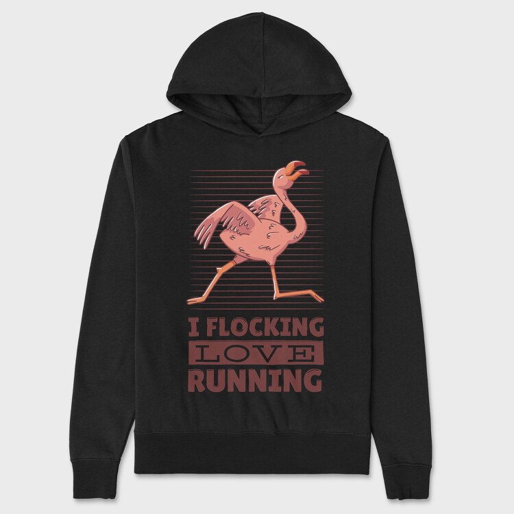 Flamingo Running, Hanorac Oversize Barbati (Unisex)