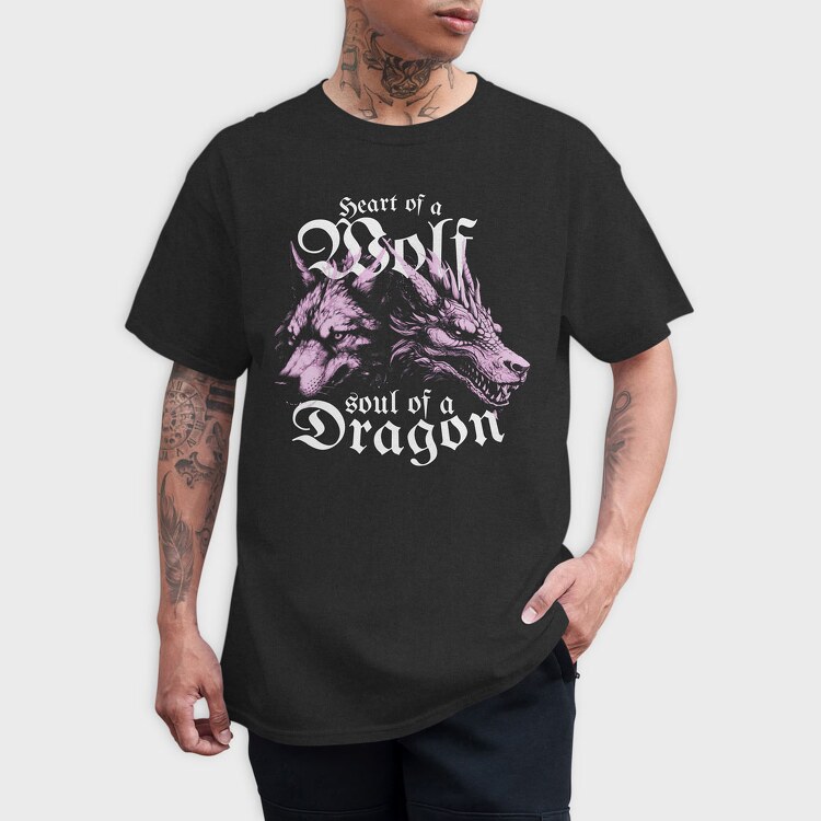 Wolf and Dragon, Tricou Barbati (Unisex)