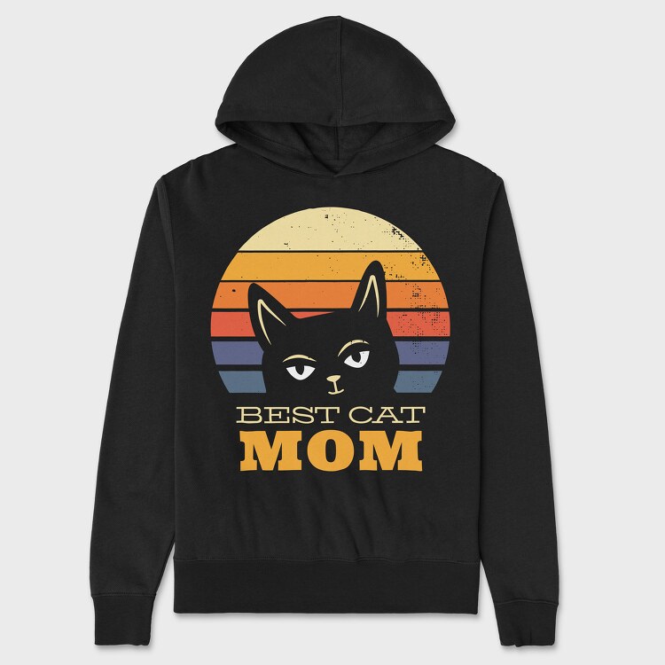 Hanorac Barbati (Unisex), Best Cat Mom Retro