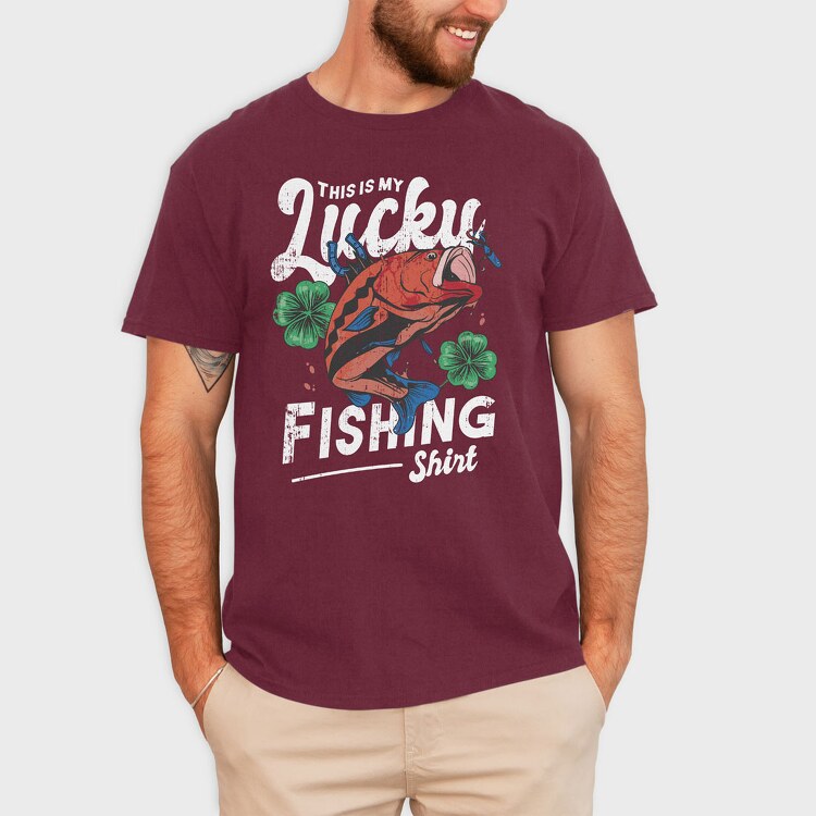 Lucky Fishing, Tricou Barbati (Unisex)