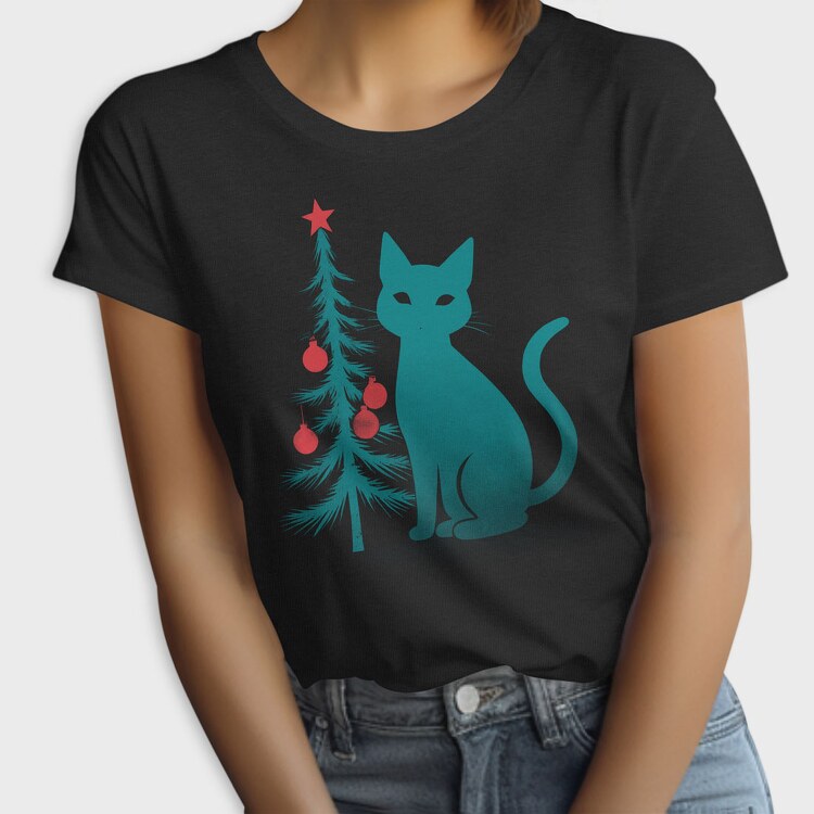 Christmas Cat Flat, Tricou Femei