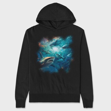 Galaxy of Sharks, Hanorac Oversize Barbati (Unisex)