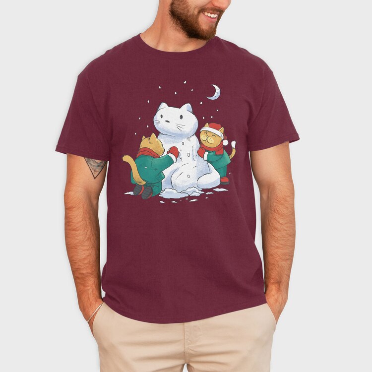 Christmas Cats Snowman, Tricou Barbati (Unisex)