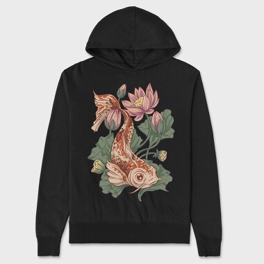 Koi Lotus, Hanorac Oversize Barbati (Unisex)