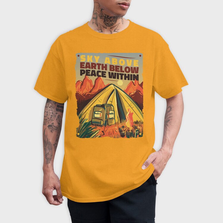 Camping Sky Above, Tricou Barbati (Unisex)