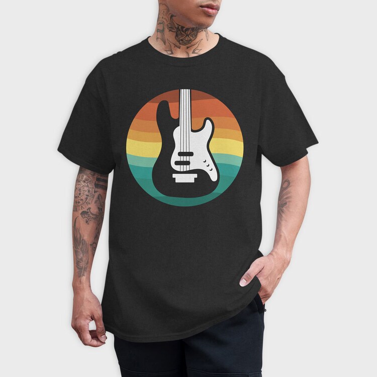 Guitar Retro, Tricou Barbati (Unisex)