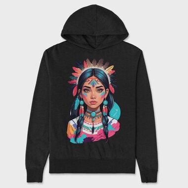 Indian Woman, Hanorac Oversize Barbati (Unisex)