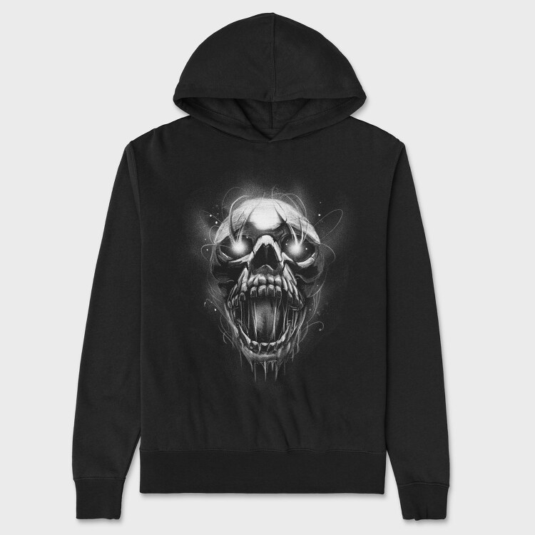 Creepy Skull Light Monochrome, Hanorac Oversize Barbati (Unisex)