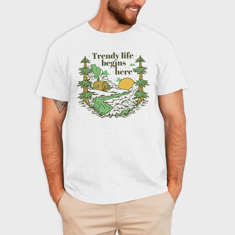 Trendy Life Forest, Tricou Barbati (Unisex)