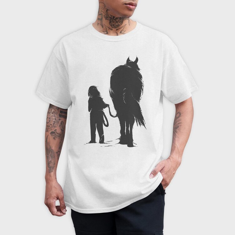 Girl And Horse, Tricou Barbati (Unisex)