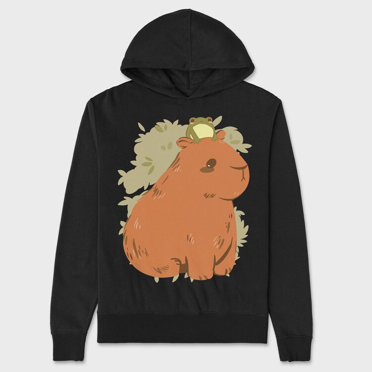 Cute Capybara Frog, Hanorac Oversize Barbati (Unisex)