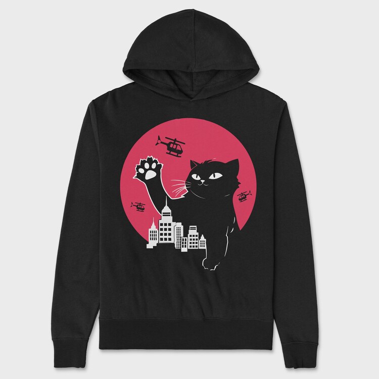 Cute Catzilla, Hanorac Oversize Barbati (Unisex)