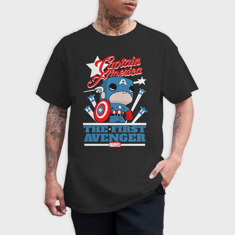 Funko Marvel captain america, Tricou Barbati (Unisex)