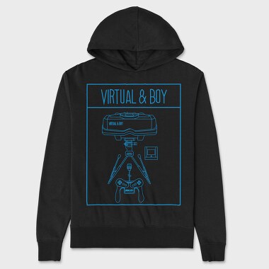 Retro Gaming Virtual And Boy, Hanorac Oversize Barbati (Unisex)