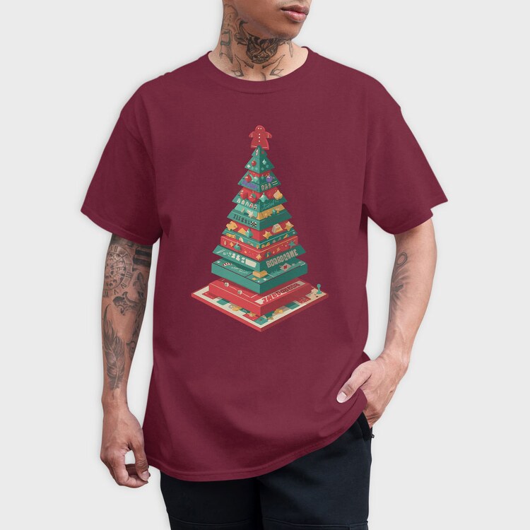 Christmas Tree Boardgames Meeple, Tricou Barbati (Unisex)
