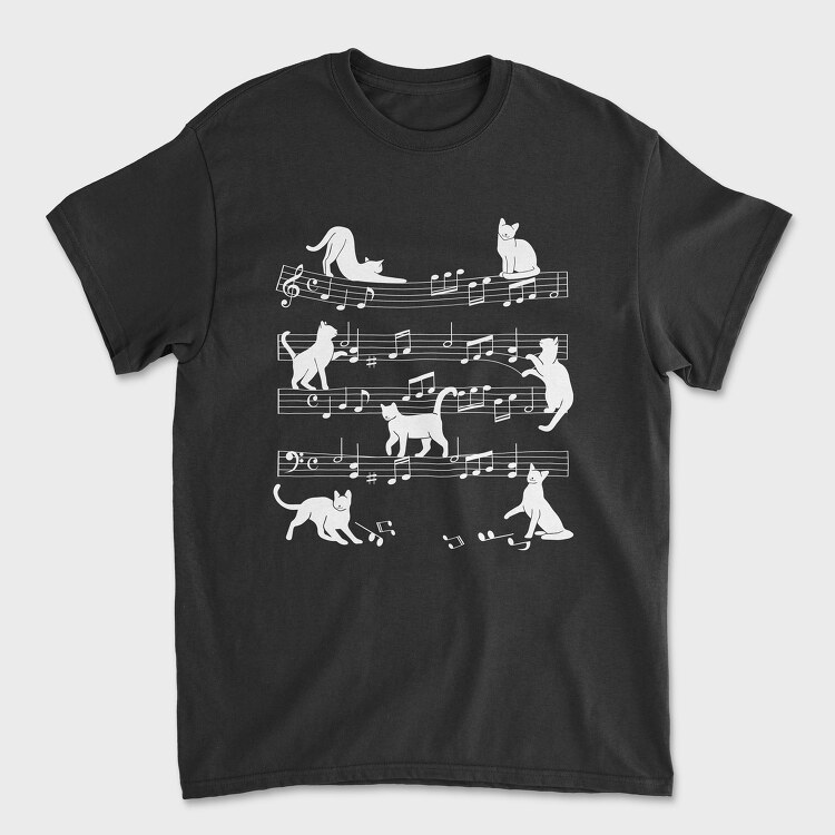 Music Staff Cats, Tricou Barbati (Unisex)