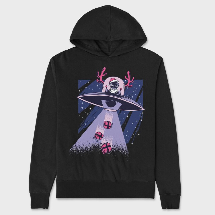 Alien Santa, Hanorac Oversize Barbati (Unisex)