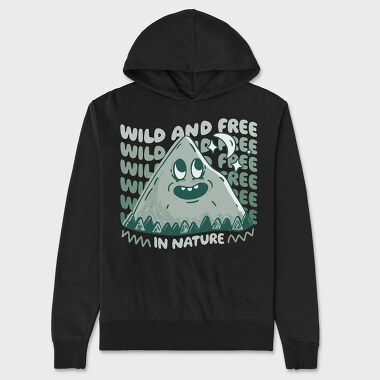 Wild and Free Mountain Cartoon, Hanorac Oversize Barbati (Unisex)