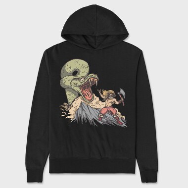 Snake vs Viking, Hanorac Oversize Barbati (Unisex)