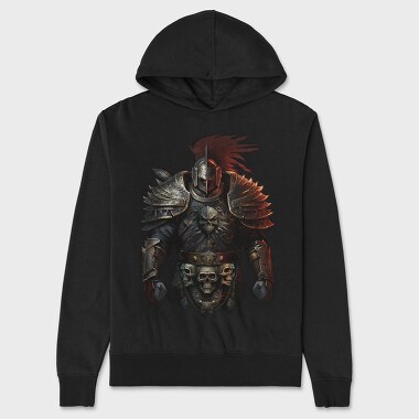 Grim Warrior Skull, Hanorac Oversize Barbati (Unisex)