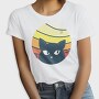 Black Cat Sunset Retro, Tricou Femei