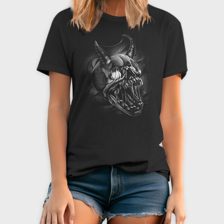 Creepy Skull Monochrome, Tricou Barbati (Unisex)