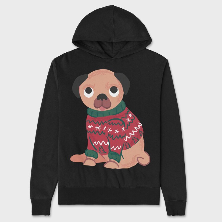 Hanorac Barbati (Unisex), Pug Dog Wearing Uglysweater